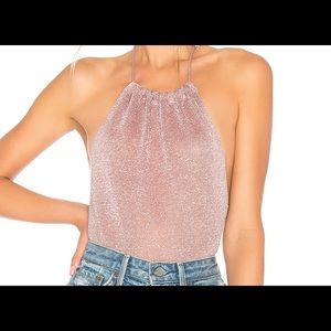 Metallic knit bodysuit